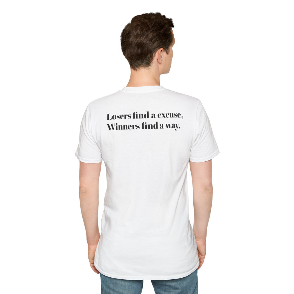 Losers find a excuse, Winners find a way T-Shirt | Motivational Quote Back Print