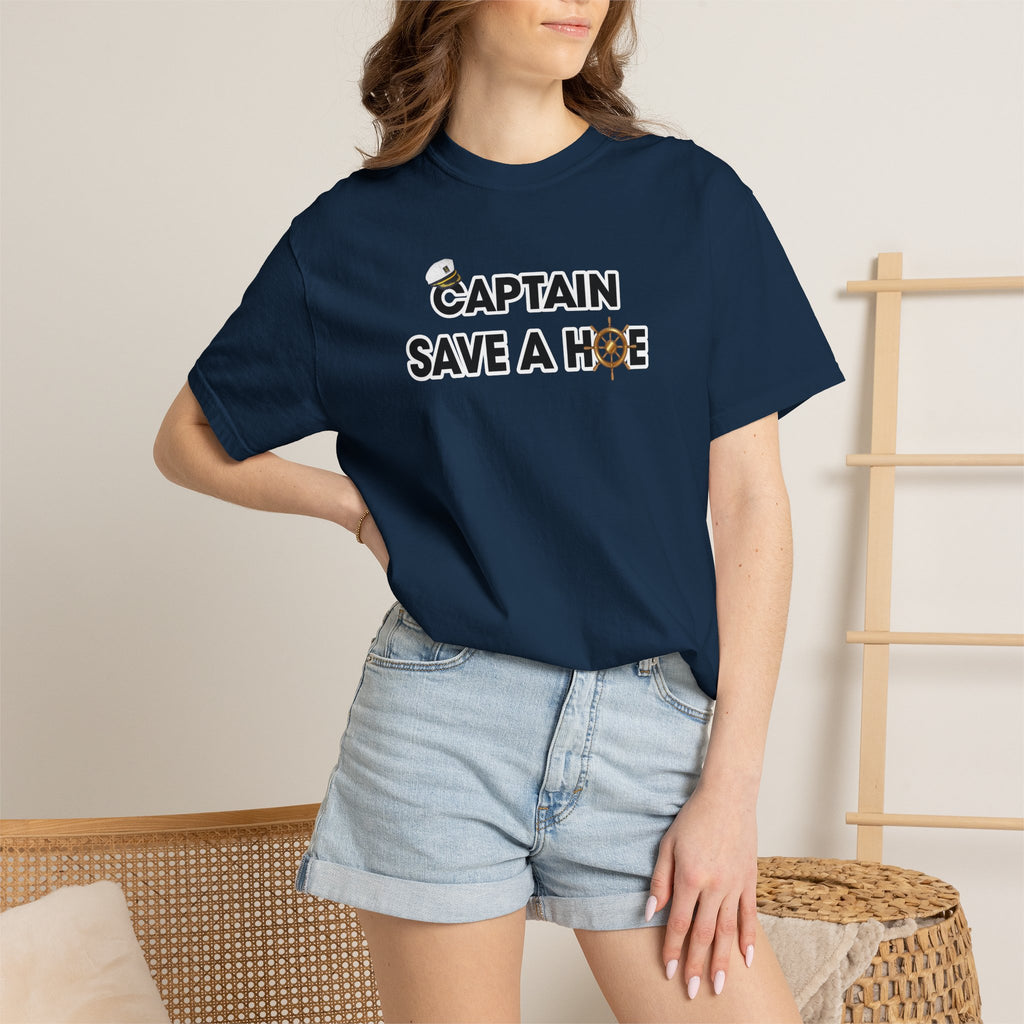 Captain Save A Hoe Graphic T-Shirt – Funny Nautical Sailor Tee
