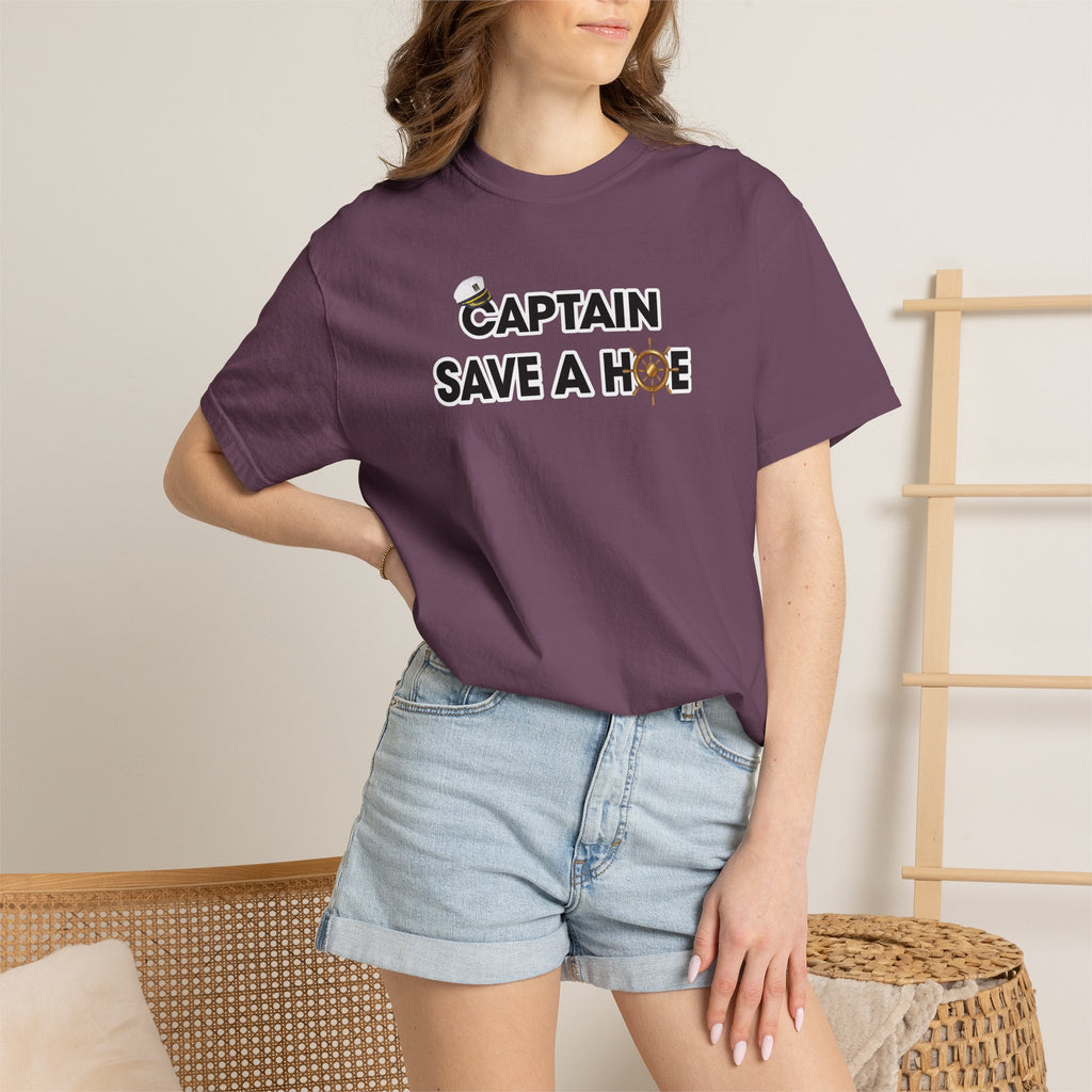 Captain Save A Hoe Graphic T-Shirt – Funny Nautical Sailor Tee