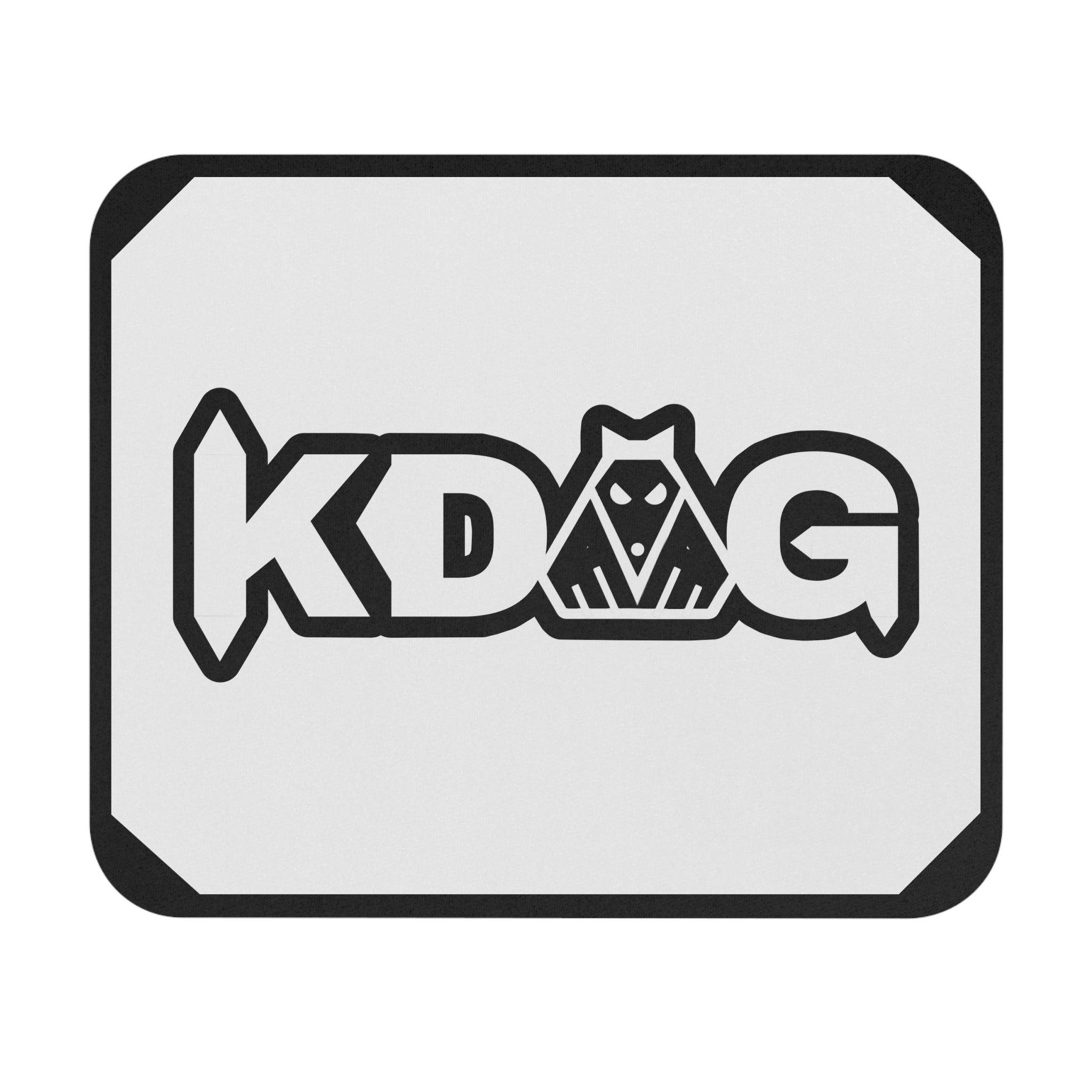 K-Dog Logo Mouse Pad — Minimal Monochrome Gaming/Office Desk Mat
